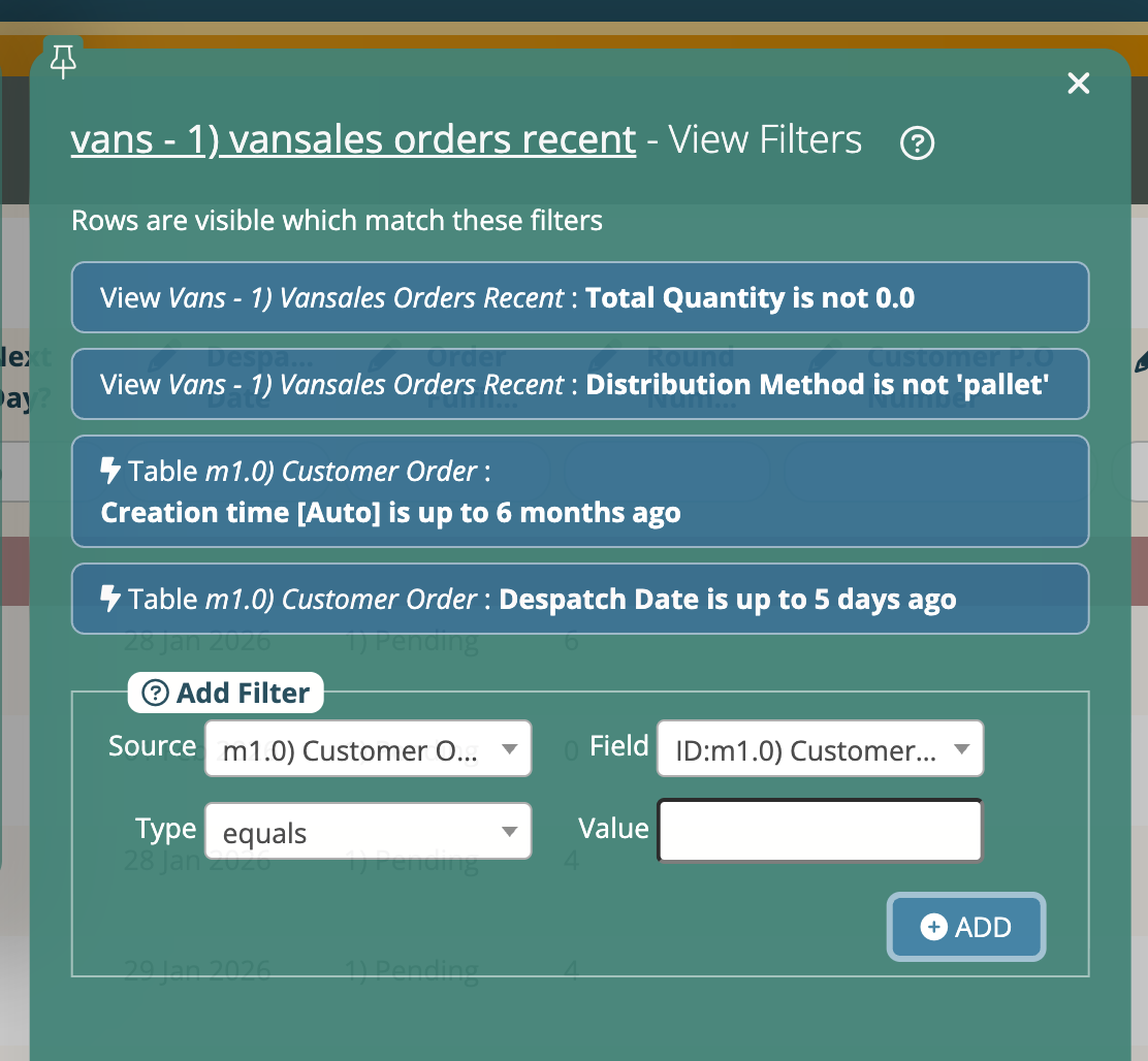 Filter indexes