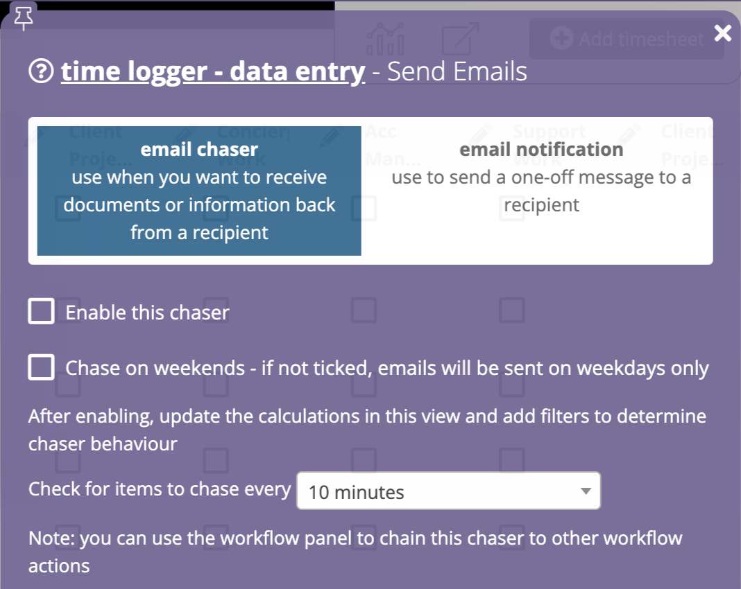 Workflow functions that send data